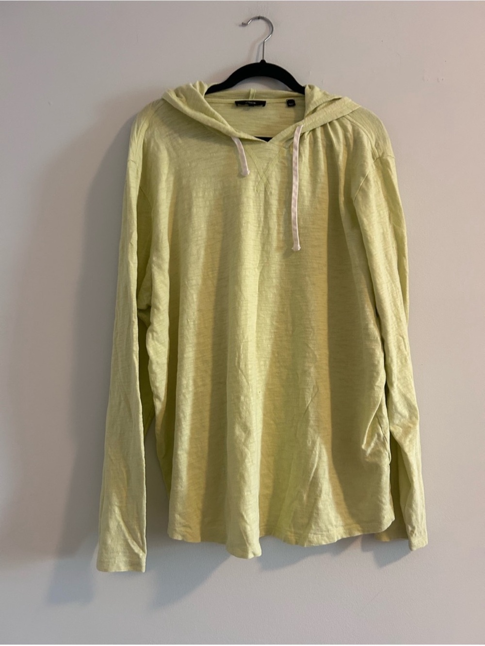 Vince Slub Knit Lightweight Hoodie Sweater Mens XXL Light Chartreuse Green